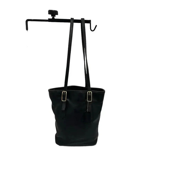 Coach Handbags - Coach Black Leather Vintage Bucket Bag 9803 Distressed